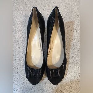 Calvin Klein Black Peep Toe Heels